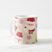 Waterverf Kerstmis Sneeuwflake Candy Cane Koffiemok (Voorkant links)