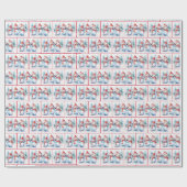 Waterverf Kerstmis Sneeuwmannen Cadeaupapier (Vlak)