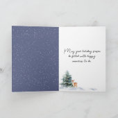 Waterverf Kerstmis Snowman Feestdagen Kaart (Binnen)