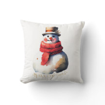 Waterverf Kerstmis Snowman