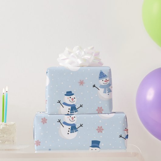 Waterverf Kerstmis Snowmen Snowman Art Cadeaupapier (Feestgeschenken)