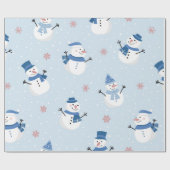 Waterverf Kerstmis Snowmen Snowman Art Cadeaupapier (Vlak)