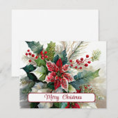Waterverf Kerstmis spray op maat Feestdagenkaart (Voorkant / Achterkant)