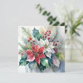 Waterverf Kerstmis spray op maat Feestdagenkaart (Staand voorkant)