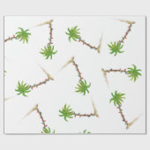 Waterverf kerstmis tropische beuken palmbomen cadeaupapier (Vlak)