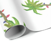 Waterverf kerstmis tropische beuken palmbomen cadeaupapier (Rol Hoek)