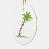 Waterverf kerstmis tropische beuken palmbomen keramisch ornament (Links)