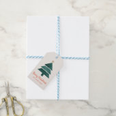 Waterverf Kerstmis Vakantieboom Cadeau Labels Cadeaulabel (Met Touw)