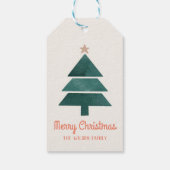 Waterverf Kerstmis Vakantieboom Cadeau Labels Cadeaulabel (Achterkant)