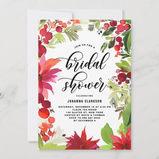 Waterverf Kerstmis Vrijgezellenfeest Lijst Kaart (Voorkant)