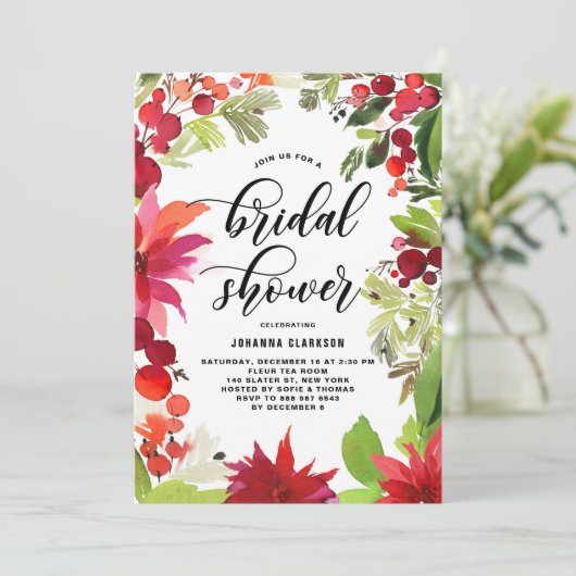 Waterverf Kerstmis Vrijgezellenfeest Lijst Kaart (Staand voorkant)