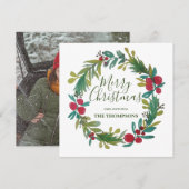 Waterverf Kerstmis Wenskaarten (Voorkant / Achterkant)