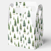 Waterverf Kerstmis Winterbomen Patroon Groen Bedankdoosjes (Geopend)