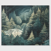 Waterverf Kerstmis Winterbos Cadeaupapier (Vlak)