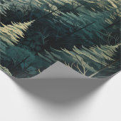 Waterverf Kerstmis Winterbos Cadeaupapier (Hoek)