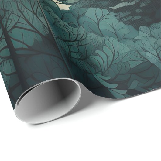 Waterverf Kerstmis Winterbos Cadeaupapier (Rol Hoek)