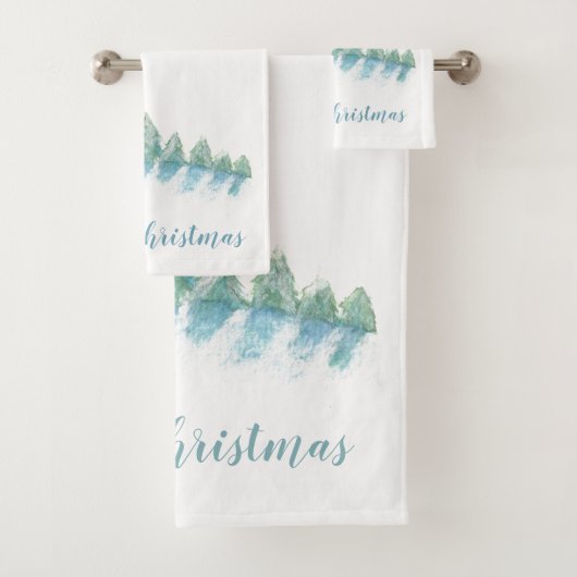 Waterverf Kerstmis wintersneeuw Bad Handdoek (Insitu)