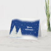 Waterverf Kerstmis winterwitte bomen Feestdagen Kaart (Voorkant)