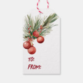 Waterverf Kerstmis Wreath Cadeaulabel (Achterkant)