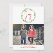 Waterverf Kerstmis Wreath Feestdagenkaart (Voorkant)