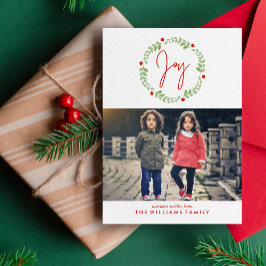 Waterverf Kerstmis Wreath Feestdagenkaart