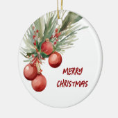 Waterverf Kerstmis Wreath Keramisch Ornament (Links)