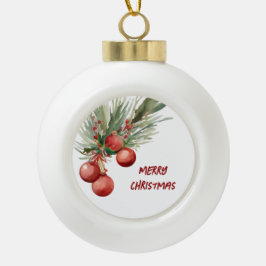 Waterverf Kerstmis Wreath Keramische Bal Ornament