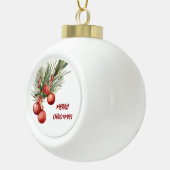 Waterverf Kerstmis Wreath Keramische Bal Ornament (Rechts)