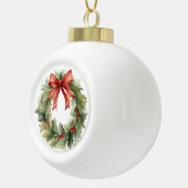 Waterverf Kerstmis Wreath Keramische Bal Ornament (Rechts)
