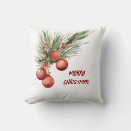 Waterverf Kerstmis Wreath Kussen