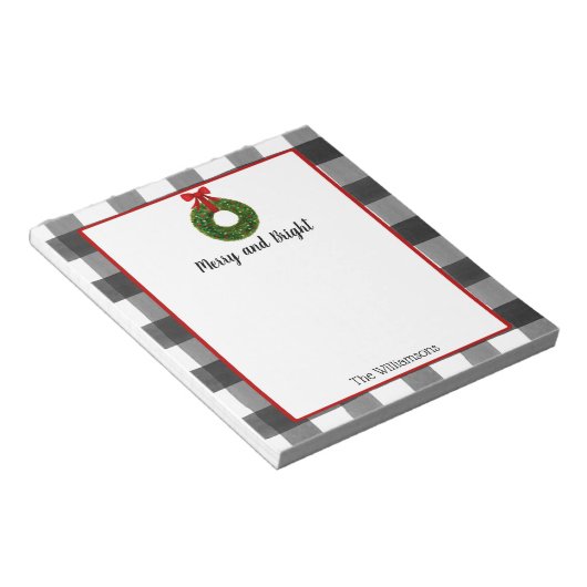 Waterverf Kerstmis Wreath Notitieblok (Schuin)