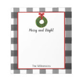 Waterverf Kerstmis Wreath Notitieblok (Voorkant)