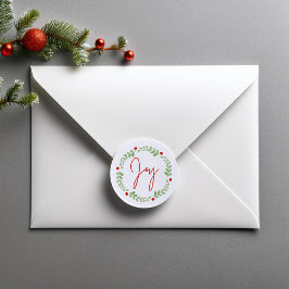 Waterverf Kerstmis Wreath Ronde Sticker