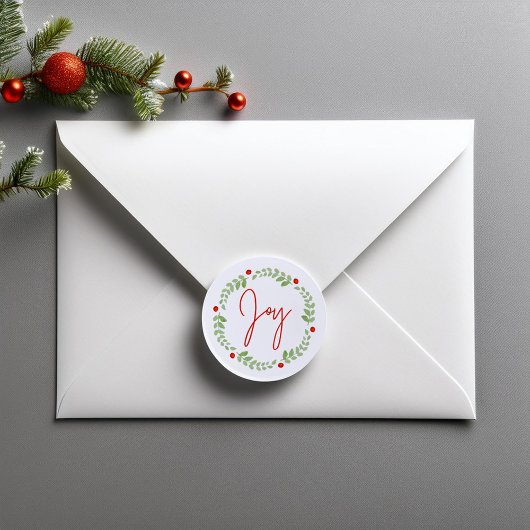 Waterverf Kerstmis Wreath Ronde Sticker