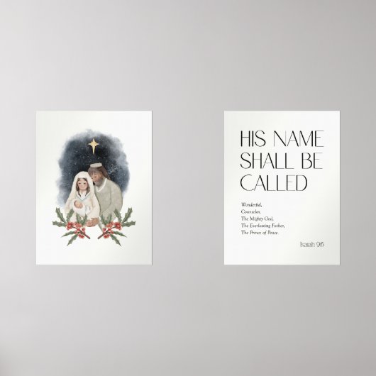 Waterverf Kerstmisbijbelvers Muurkunst Sets (Voorkant)