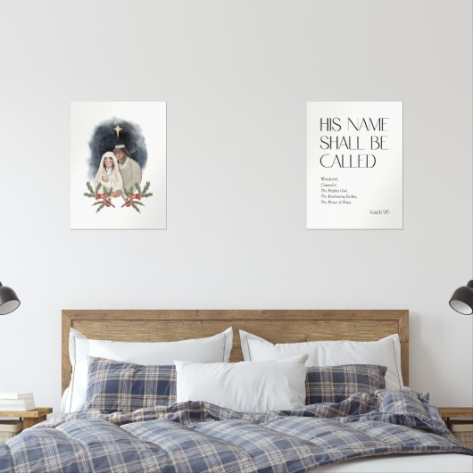 Waterverf Kerstmisbijbelvers Muurkunst Sets (Slaapkamer)