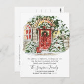 Waterverf Kerstmisdeur Bewegende Aankondiging POS Briefkaart (Voorkant / Achterkant)