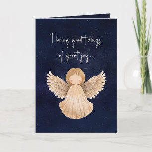 Waterverf Kerstmistijden van grote vreugde gevouwe Feestdagen Kaart