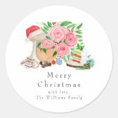 Waterverf kerstmixer met vakantiedesserts ronde sticker (Voorkant)