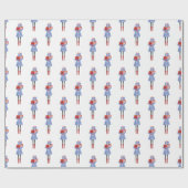 Waterverf kerstMode Meisje met Cadeaus Cadeaupapier (Vlak)