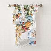 Waterverf kerstmonogrammen bad handdoek (Insitu)