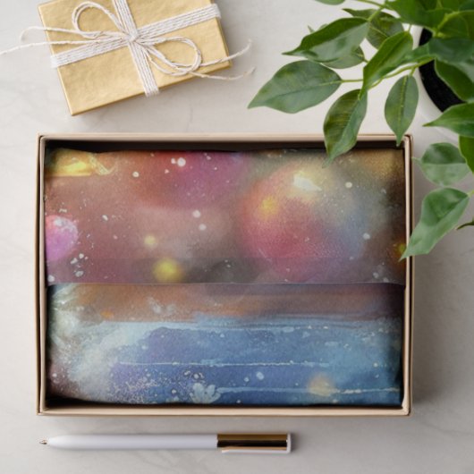 Waterverf kerstmuis in theekopje decoupage tissuepapier (Geschenk)