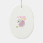 Waterverf kerstmuis keramisch ornament (Achterkant)