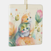 Waterverf kerstmuis keramisch ornament (Rechts)