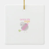 Waterverf kerstmuis keramisch ornament (Achterkant)