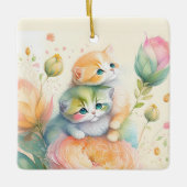 Waterverf kerstmuis keramisch ornament (Voorkant)