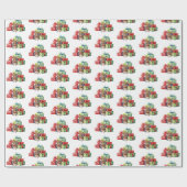 Waterverf kerstmuis met geschenken cadeaupapier (Vlak)