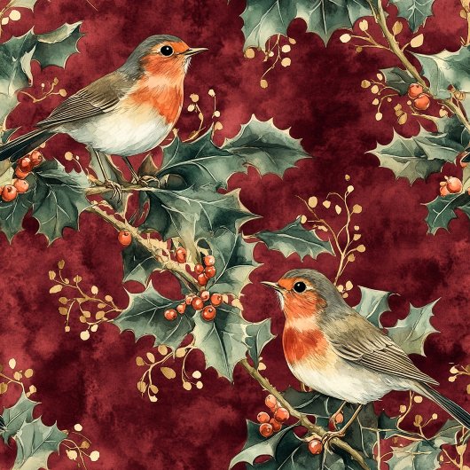 Waterverf Kerstmus cranberry rode servetten