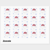 Waterverf kerstmuts - Baby Shower ex-libris Vierkante Sticker (Vel)