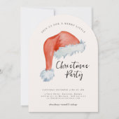 Waterverf Kerstmuts | Prettig Klein Kerstfeest Kaart (Voorkant)